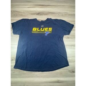 Fanatics St‎ Louis Blues NHL Hockey T-Shirt Mens 3XL Navy Blue Short Sleeve